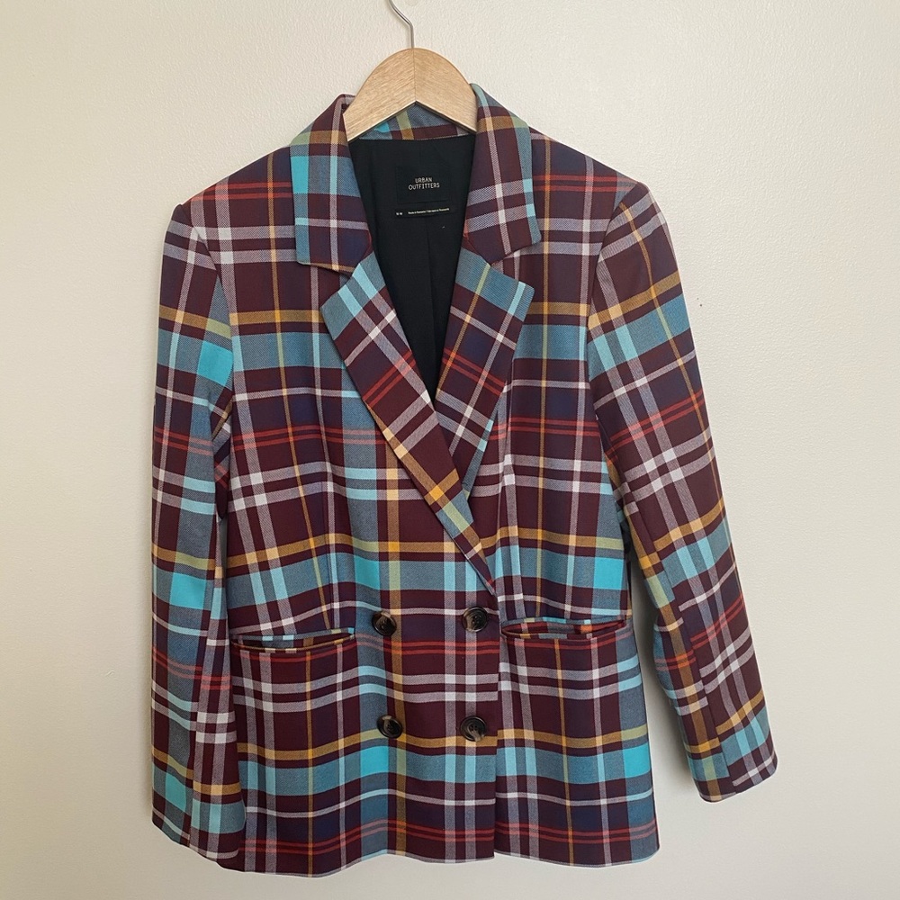 UO plaid blazer